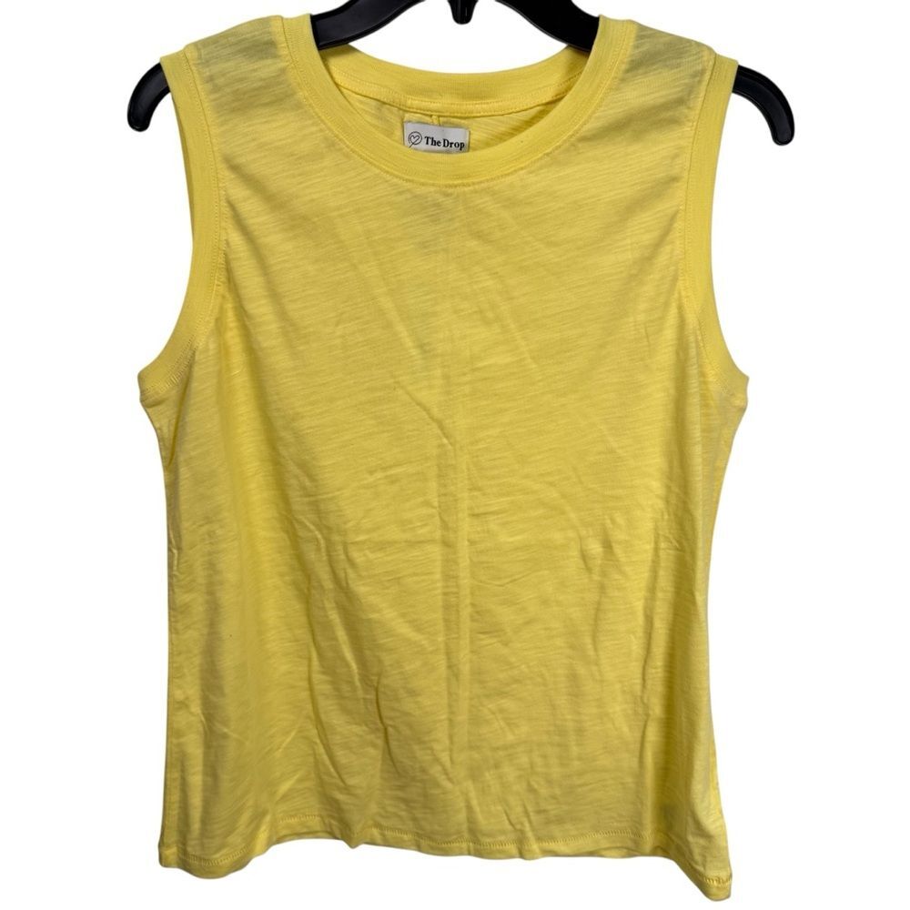 NWT The Drop Women's Sunny Yellow Nicole Sleeveless Tshirt Size Medium